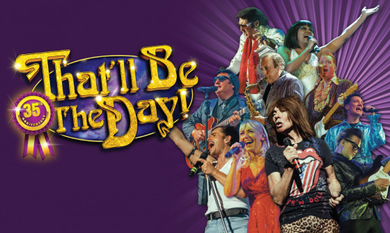 That'll be the day logo with the performers next to it
