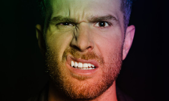 Joel Dommett snarls at the camera