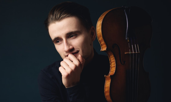 Roberts Balanas with his violin