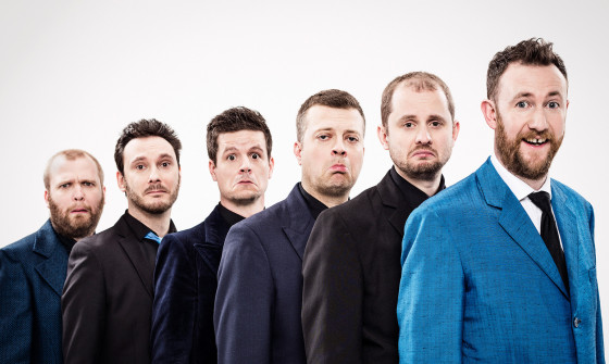 Members of the Horne Section stand in a line