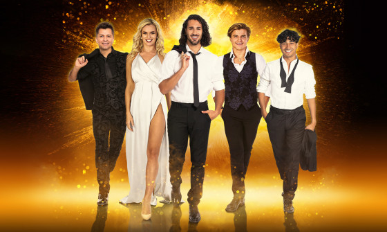 Graziano di Prima, Nadiya Bychkova, Pasha Kovalev and Karim Zeroual walking together in a line